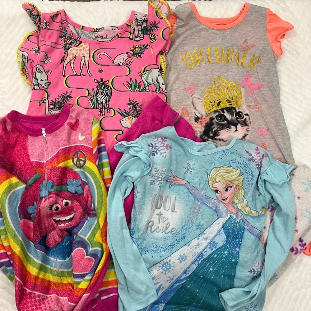 Girls‎ Pajama Sets Night Gowns size medium Disney Frozen cat trolls union suit